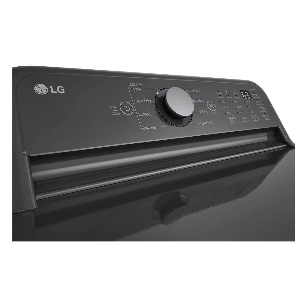 LG 7.3 cu. ft. Ultra Large High Efficiency Vented Electric Dryer in Middle Black DLE7150M