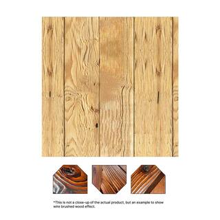 CALHOME 34 in. x 8 in. x 7 ft. Wire Brushed Knotty Pine Tongue and Groove Siding Board (10-Pieces) 84X8-WB-PLK-TG(10)