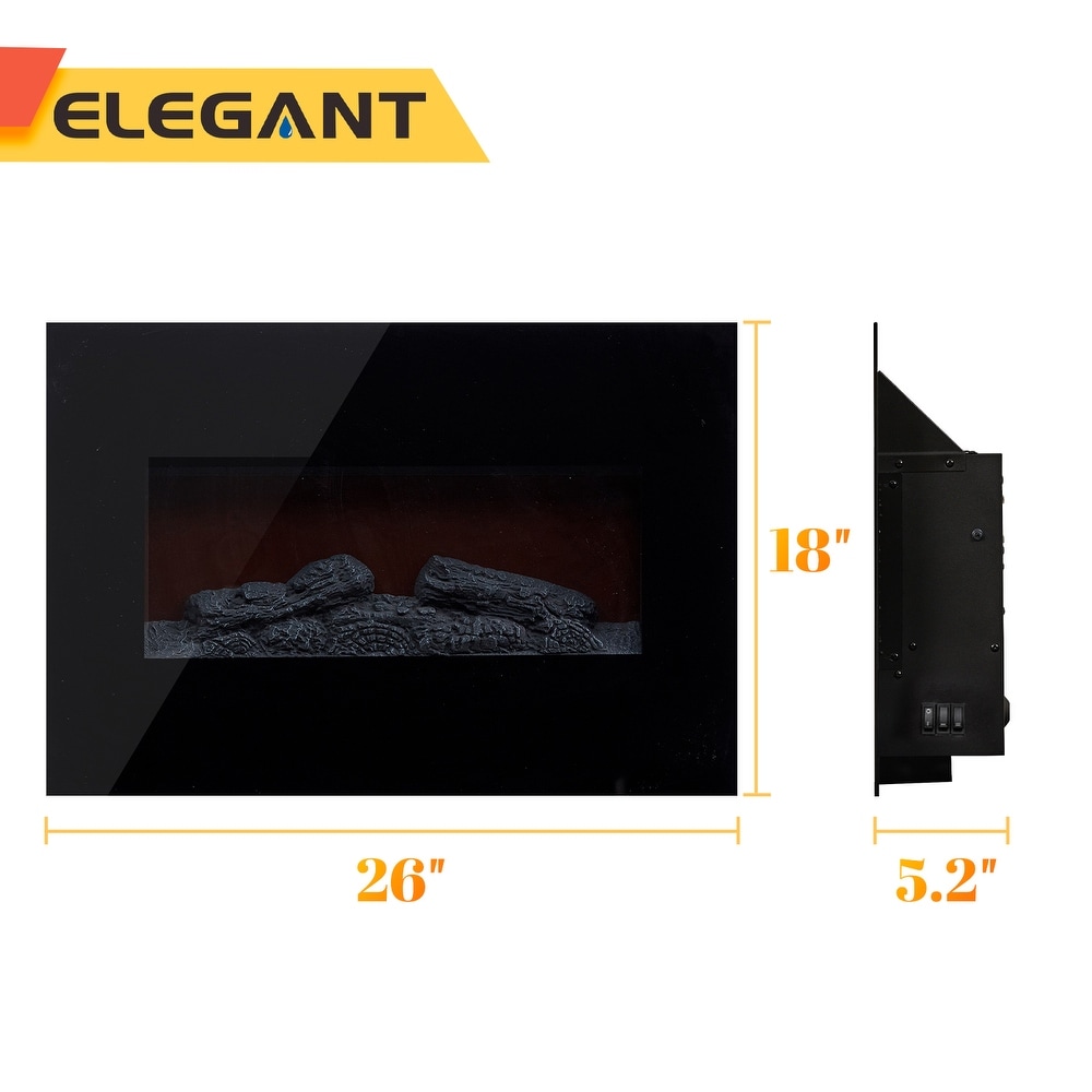 ELEGANT Electric Fireplace Heater Insert Wall Mounted