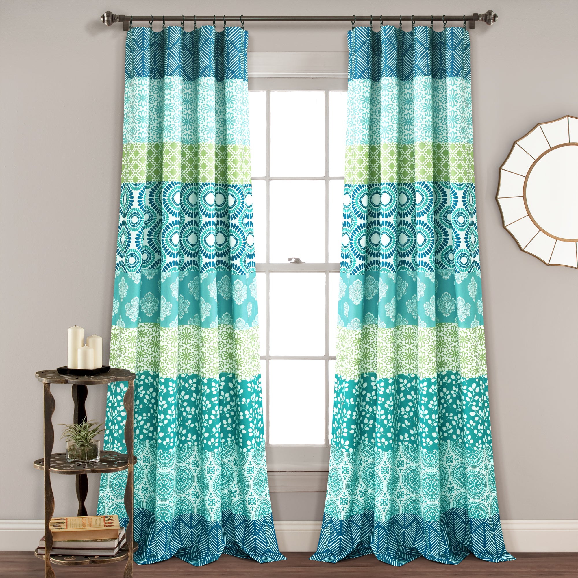 Bohemian Stripe Window Curtain Panel Set