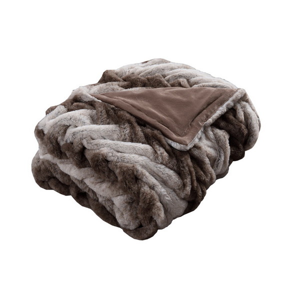 Benjara BM204276 Eus Faux Fur Braided Reverse Flan...