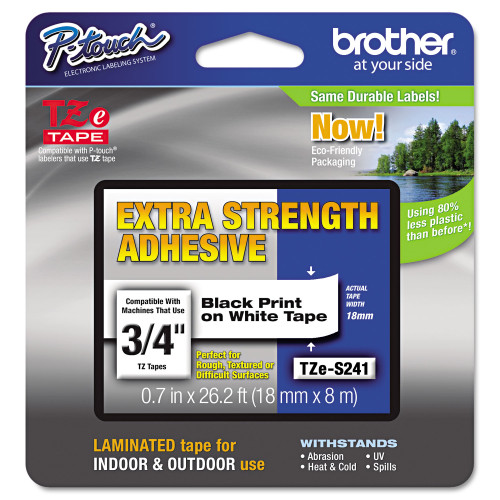 Brother TZe Extra-Strength Adhesive Laminated Labeling Tape， 0.7