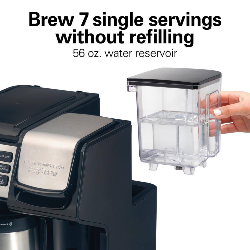 Hamilton Beach FlexBrew Trio 12-Cup Black Coffee Maker with Thermal Carafe 49920