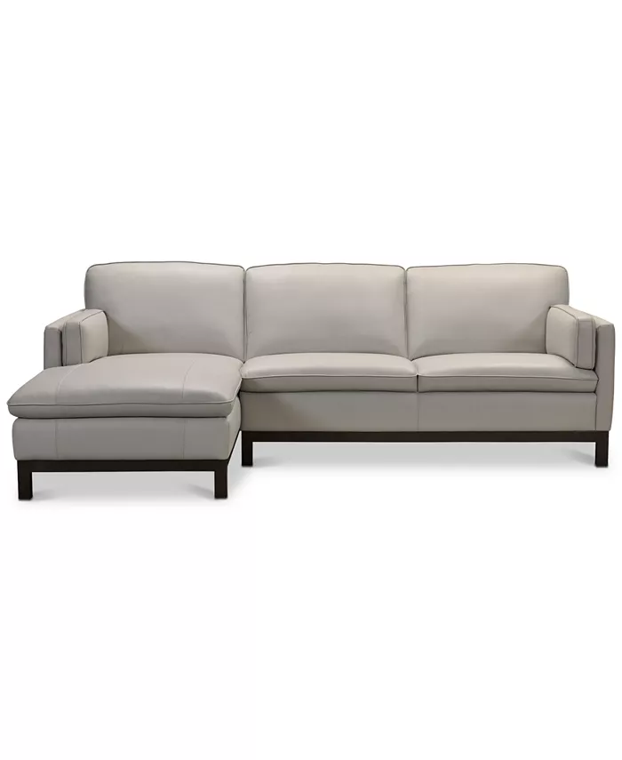 Furniture Virton 2-Pc. Leather Chaise Sectional Sofa