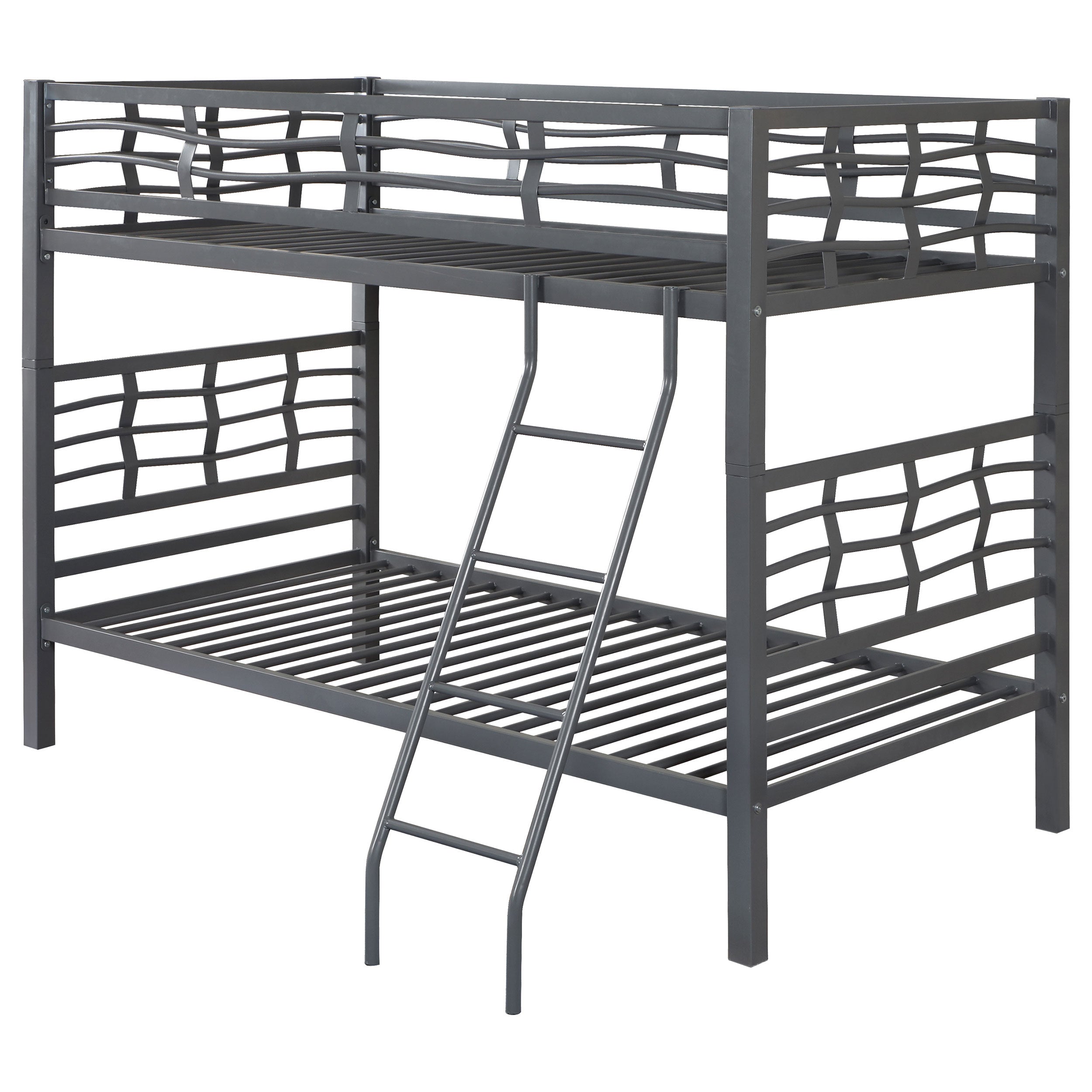 Fairfax Metal Twin Over Twin Bunk Bed Light Gunmetal-7395