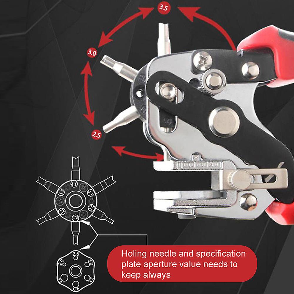 Handheld Portable Eyelet Puncher Household Diy Leathercraft Hole Punch Plier 2 2.5 3 3.5 4 4.5mm Round Holes No.299638