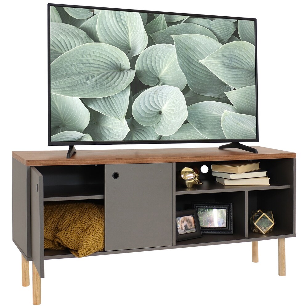 Sunnydaze Mid Century Modern TV Stand Media Console for 55\