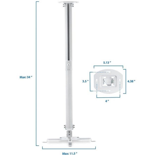 Mount it Universal Ceiling Projector Mount Bracket Full Motion And Height Adjustable From 21 34 5 In 30 Lbs Weight Capacity Long Size