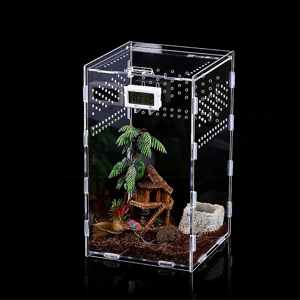 Reptile Feeding Box Acrylic Terrarium Containers For Spider Lizard Frog Beetle