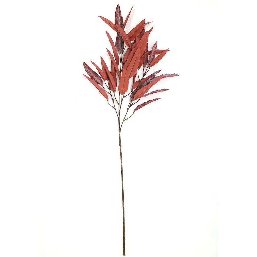 Supplies 90cm long red color artificial eucalyptus stem for indoor decoration