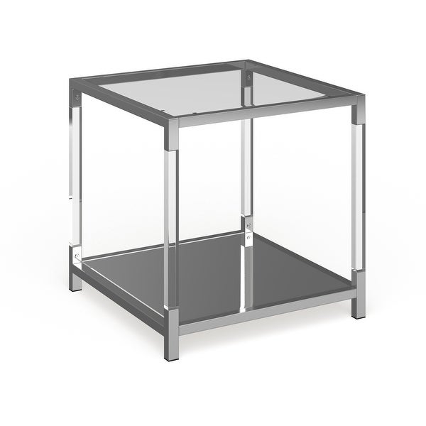 Furniture of America Fald Contemporary Chrome 24-inch 1-shelf Side Table