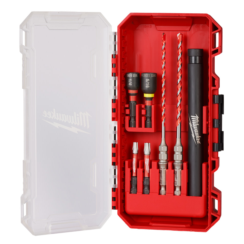 Milwaukee SHOCKWAVE Impact Duty Carbide Hammer Drill Bit Concrete Screw Install Kit 7pc 48-20-9097 from Milwaukee