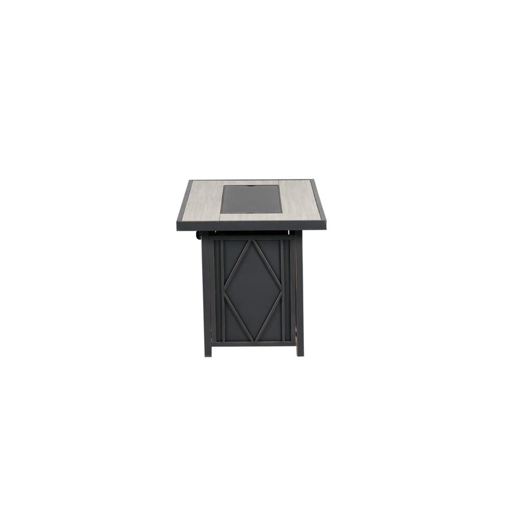 Living Accents Fire Pit Table Black Steel Rectangle Propane ;