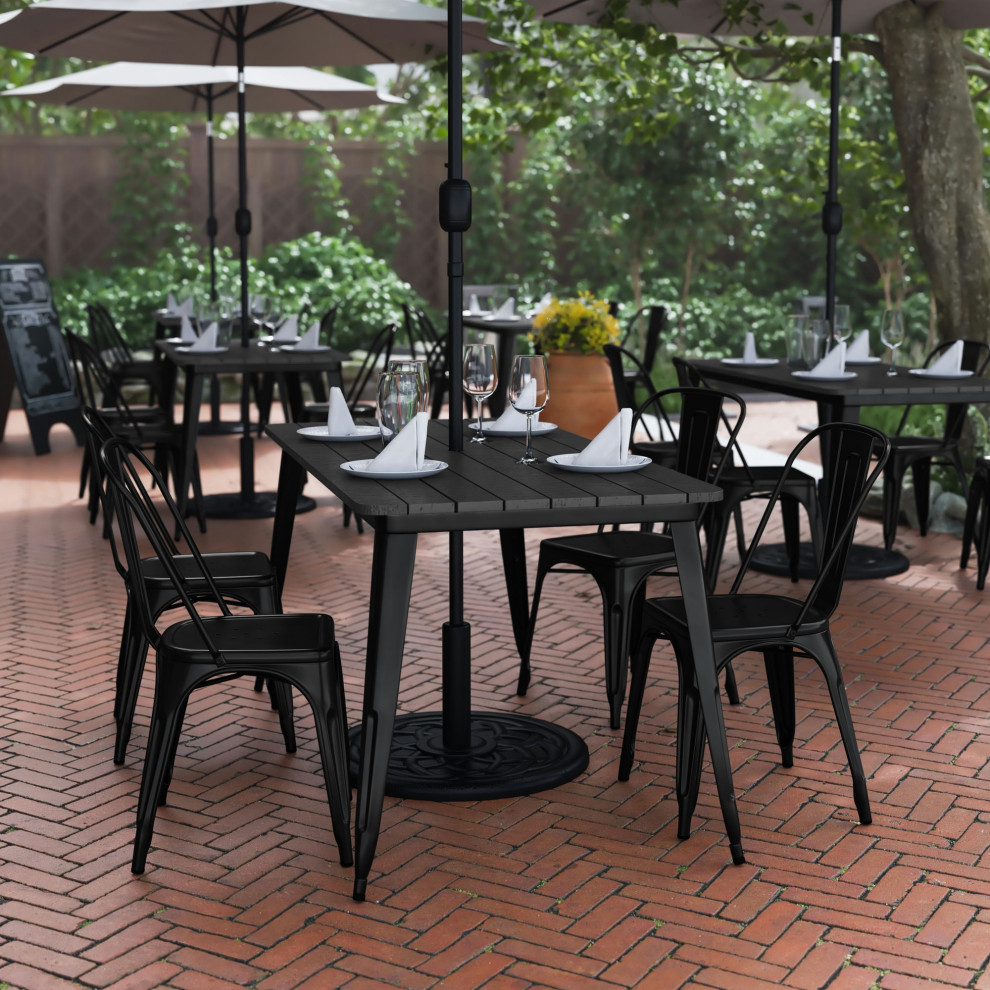 30x60 BK/BK Dining Table   Industrial   Outdoor Dining Tables   by Pot Racks Plus  Houzz