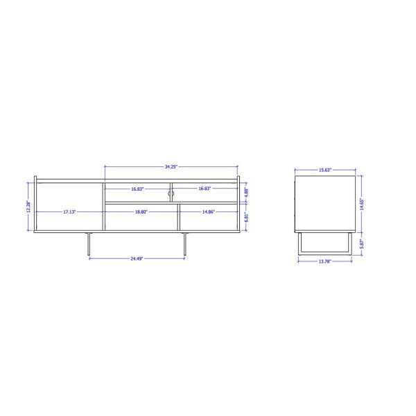 Winston 53.14 TV Stand in White and Cinnamon