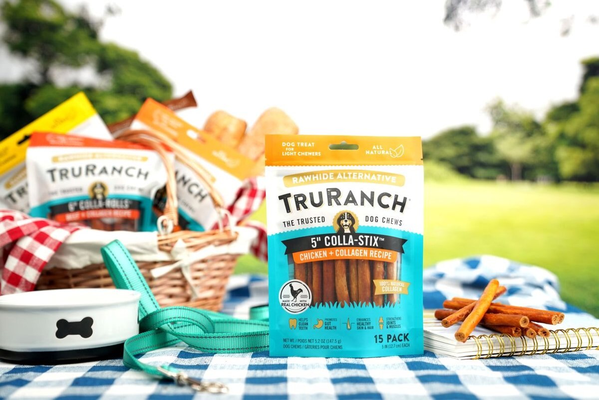 TruRanch Chicken Collagen Sticks Hard Chew Dog Treats， 5-in， 15 count