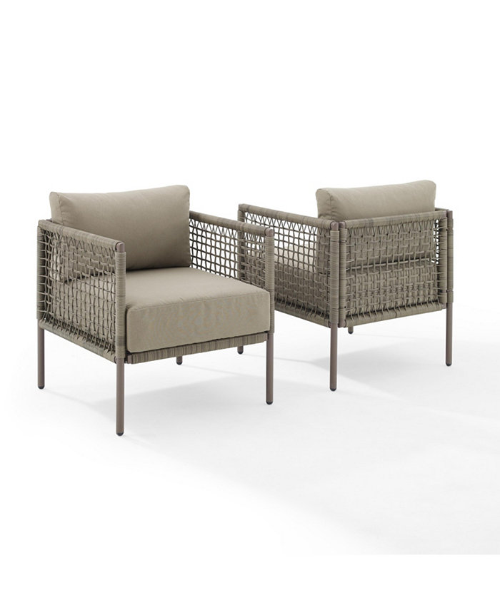 Crosley Cali Bay 2 Piece Outdoor Wicker Armchair Set