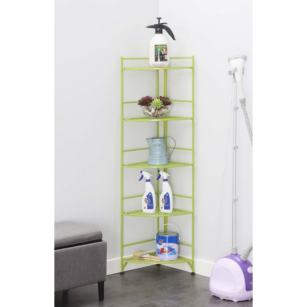 Convenience Concepts Xtra Storage 5 Tier Folding Metal Corner Shelf