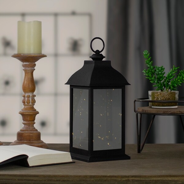 12.4Inch LED Battery Operated Lantern Warm White Flickering Light