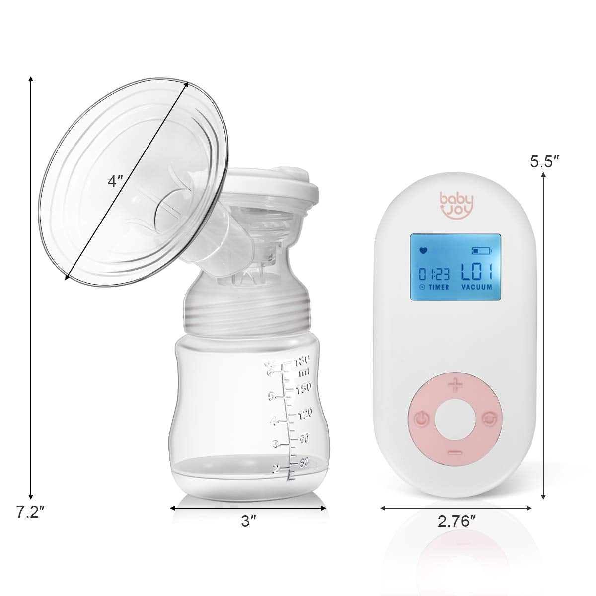 Electric Double Breast Pump with LCD Display Screen