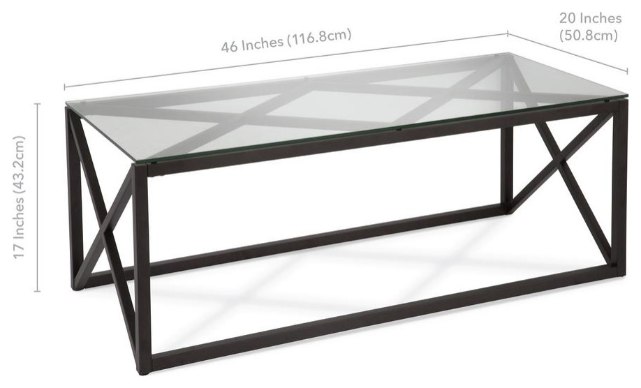 Dixon 46  x27 x27Wide Rectangular Coffee Table in Blackened Bronze   Contemporary   Coffee Tables   by BisonOffice  Houzz