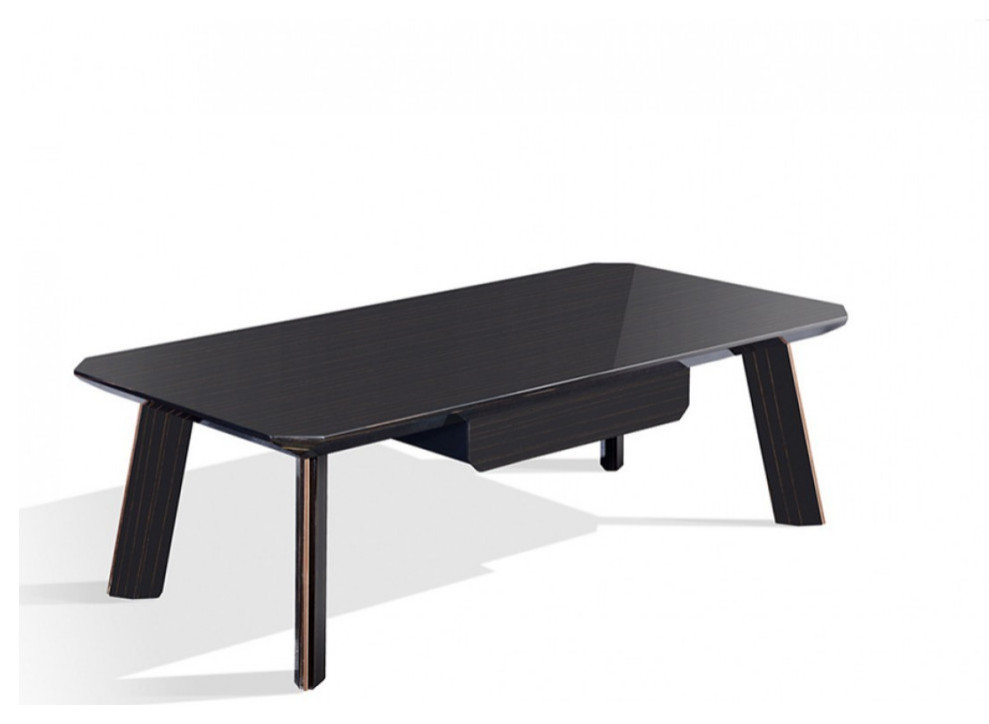 Modern Black and Rose Gold Coffee Table   Midcentury   Coffee Tables   by HomeRoots  Houzz