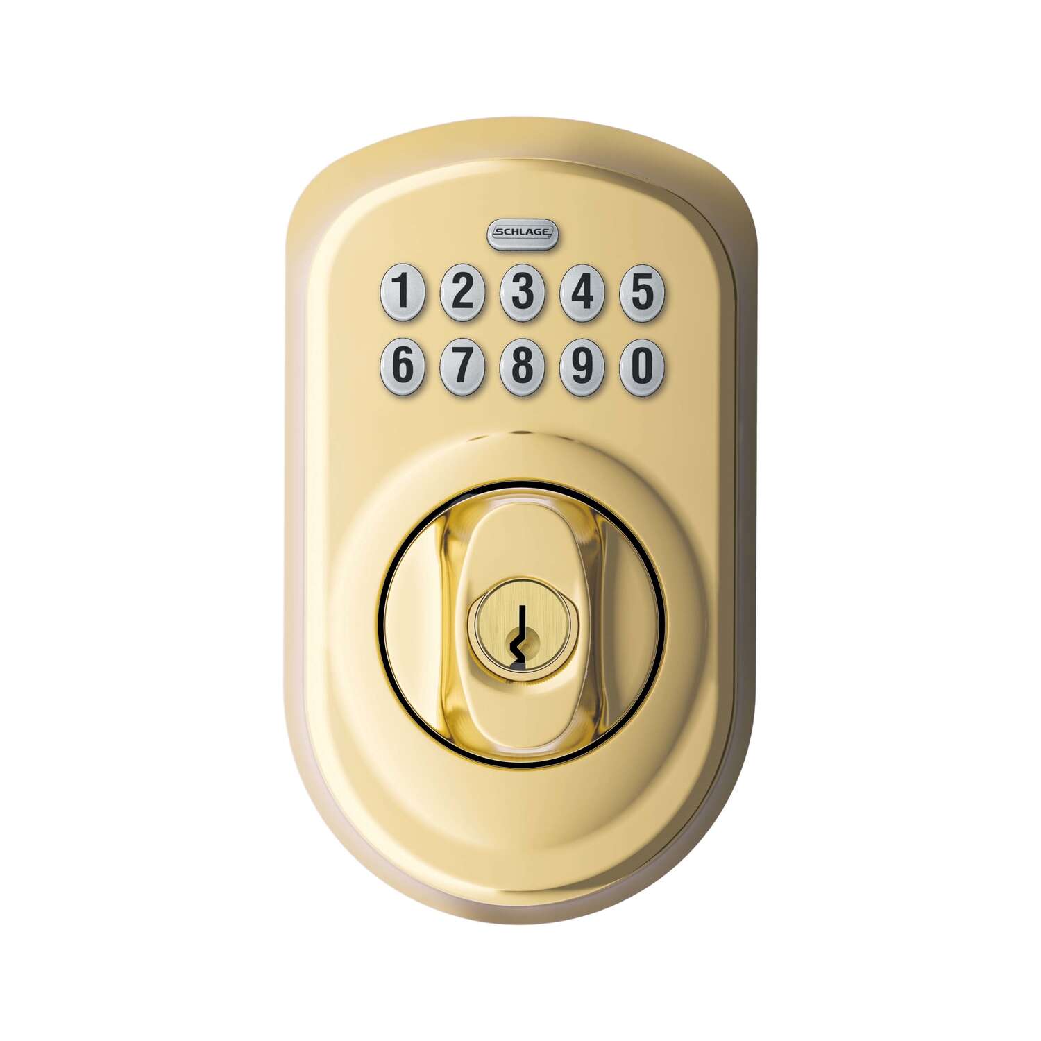 Schlage Bright Brass Steel Electronic Deadbolt