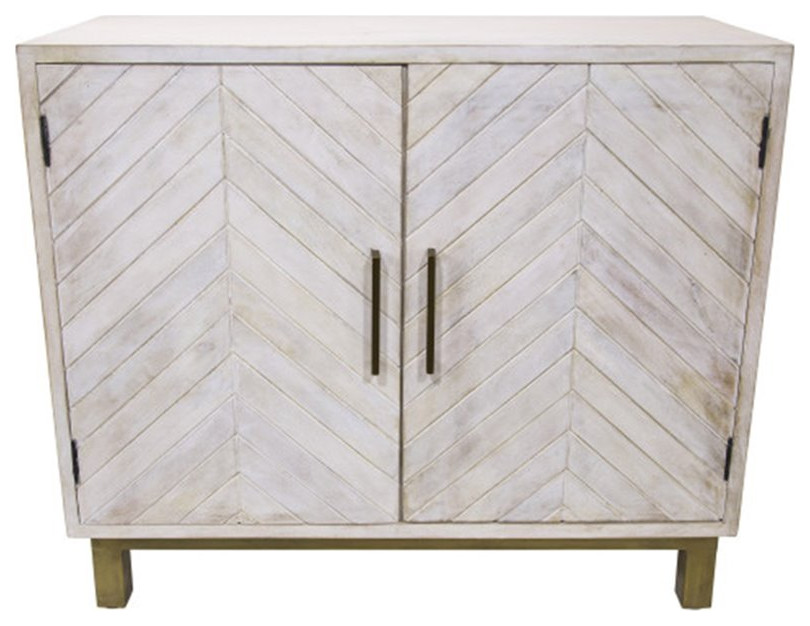 Yosemite Home Decor Ashdla Solid Mindi Wood Accent Cabinet in White   Farmhouse   Accent Chests And Cabinets   by YHD  Houzz