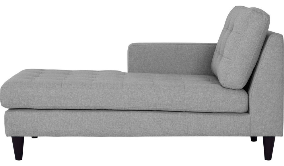 Melanie Light Gray Left  Arm Upholstered Fabric Chaise   Midcentury   Indoor Chaise Lounge Chairs   by V.S.D Furniture  Houzz