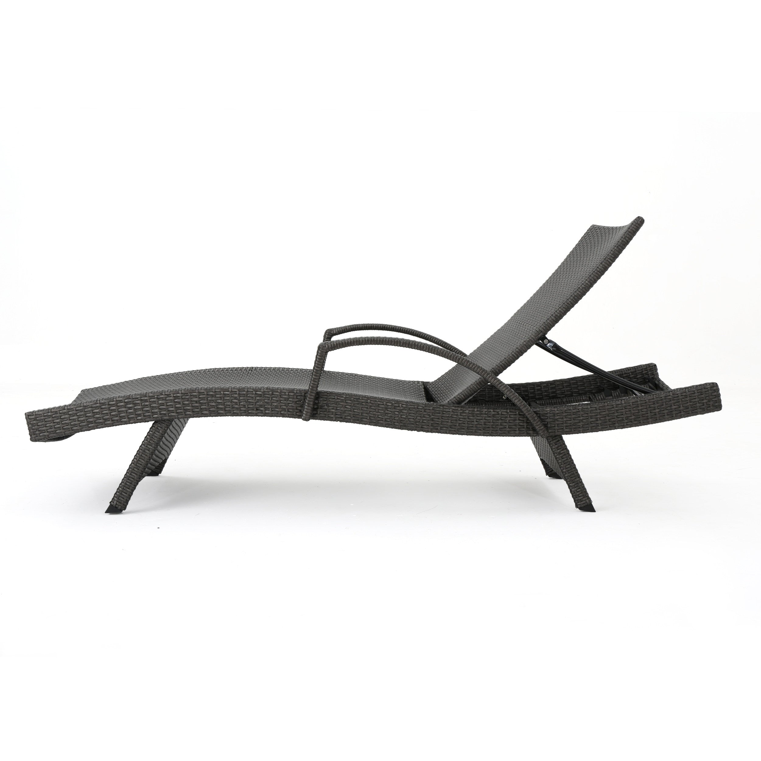 Soleil Outdoor Gray Wicker Arm Chaise Lounges