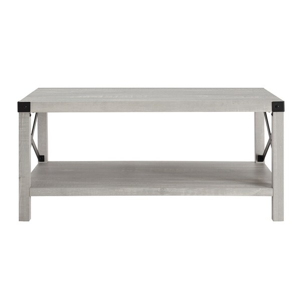 Middlebrook Kujawa Metal Coffee Table with X-shaped Metal Accents