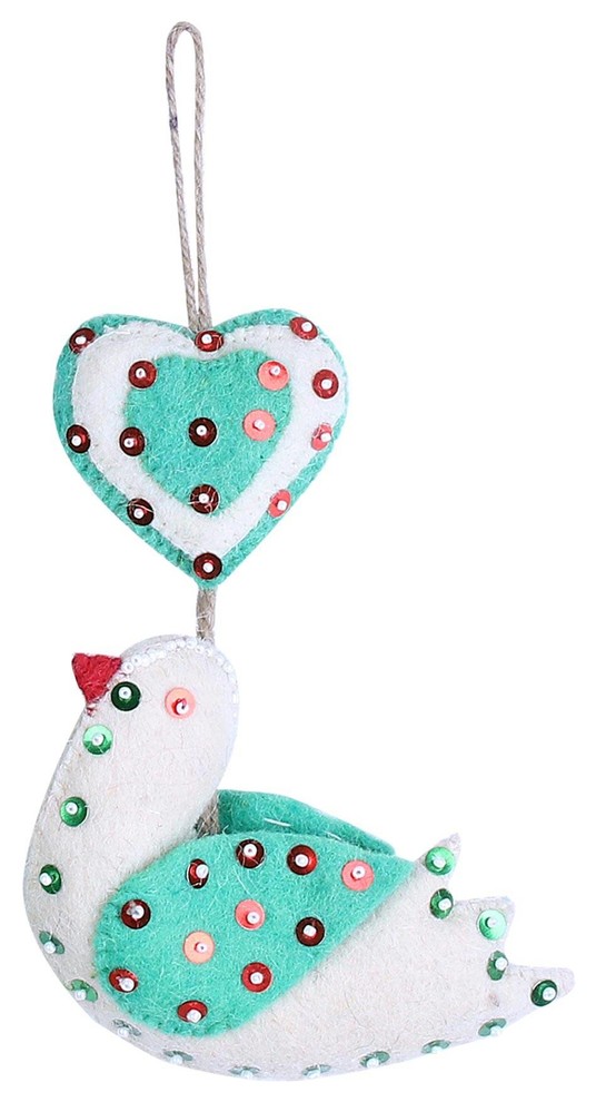 6 Piece Novica Love Messengers Wool Ornaments   Contemporary   Christmas Ornaments   by NOVICA  Houzz