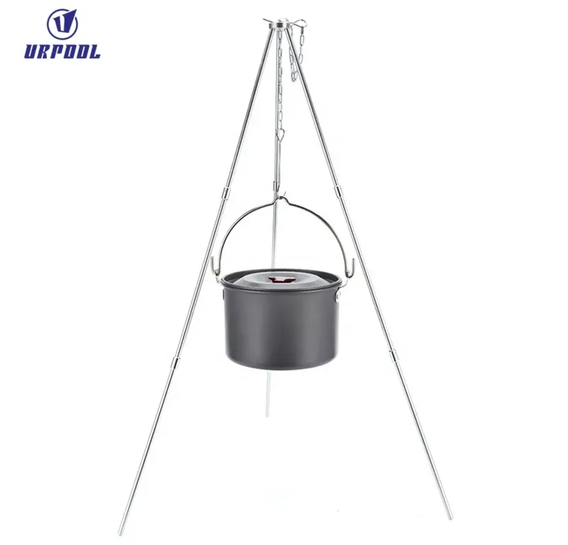 4.5L Camping Hanging Pot Kitchen Utensils Picnic Campfuge Large Light Aluminum for 5 6 People Trips of Outdoor Hiking