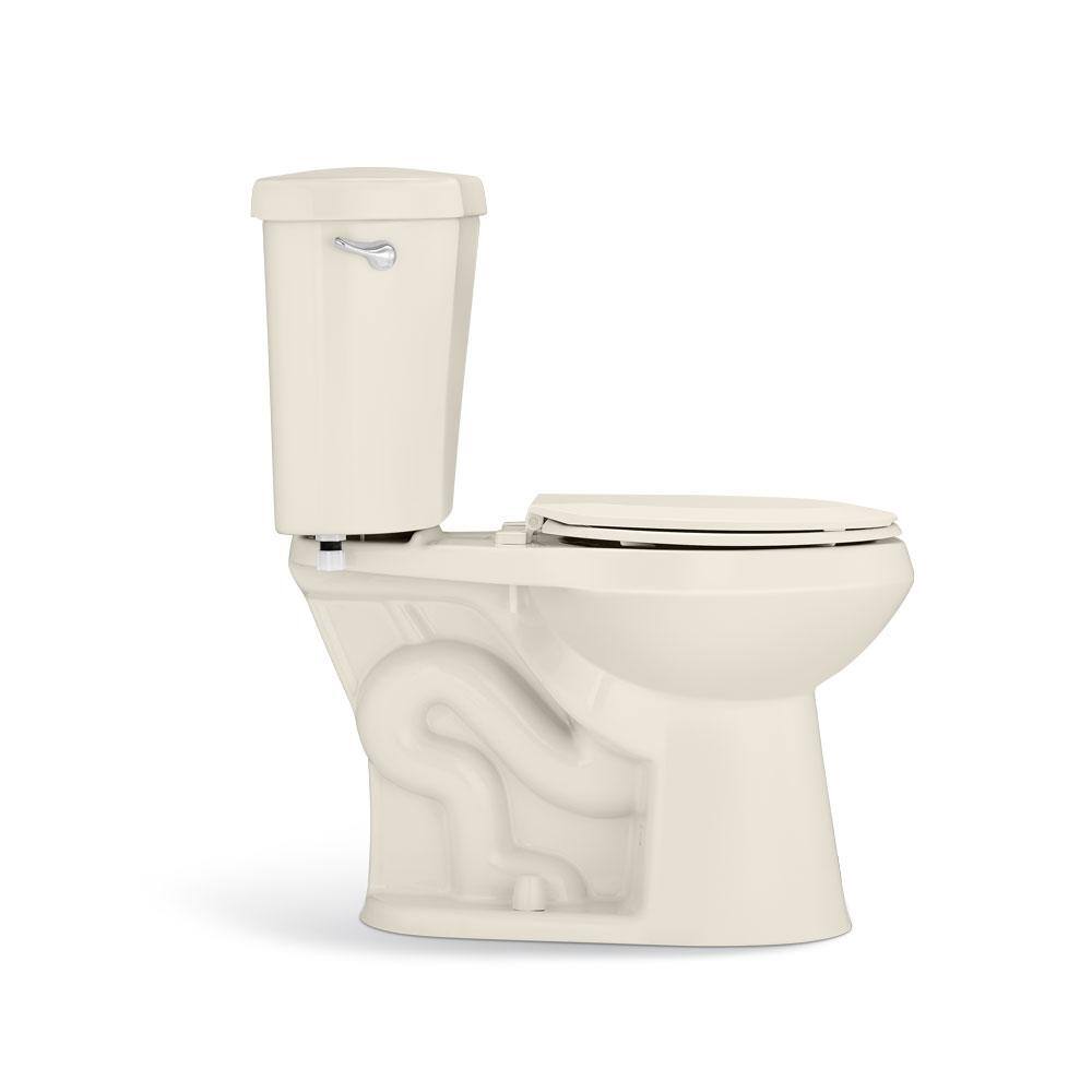 Glacier Bay 2-Piece 1.28 GPF High Efficiency Single Flush Round Toilet in Bone N2428R-BNE