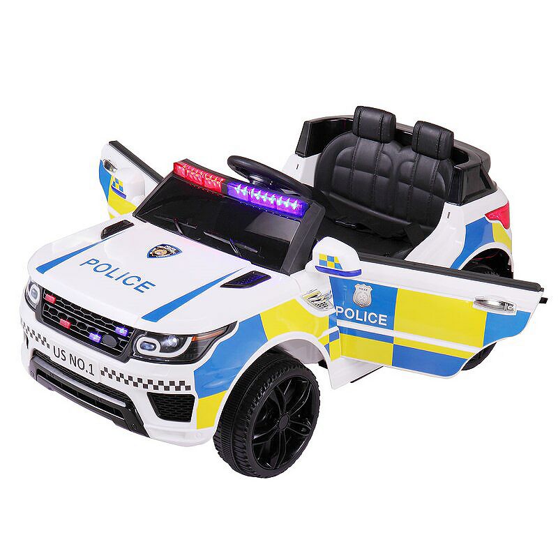 TOBBI 12 Volt Battery Powered Ride On 3 Speed Police SUV for Ages 3 Years and Up