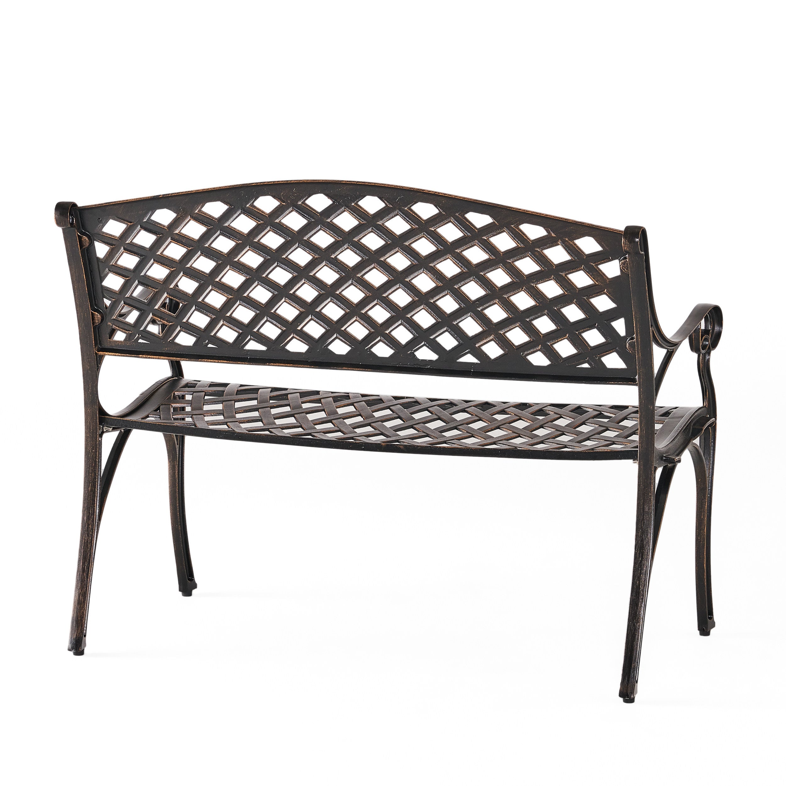 La Paz Antique Copper Cast Aluminum Bench