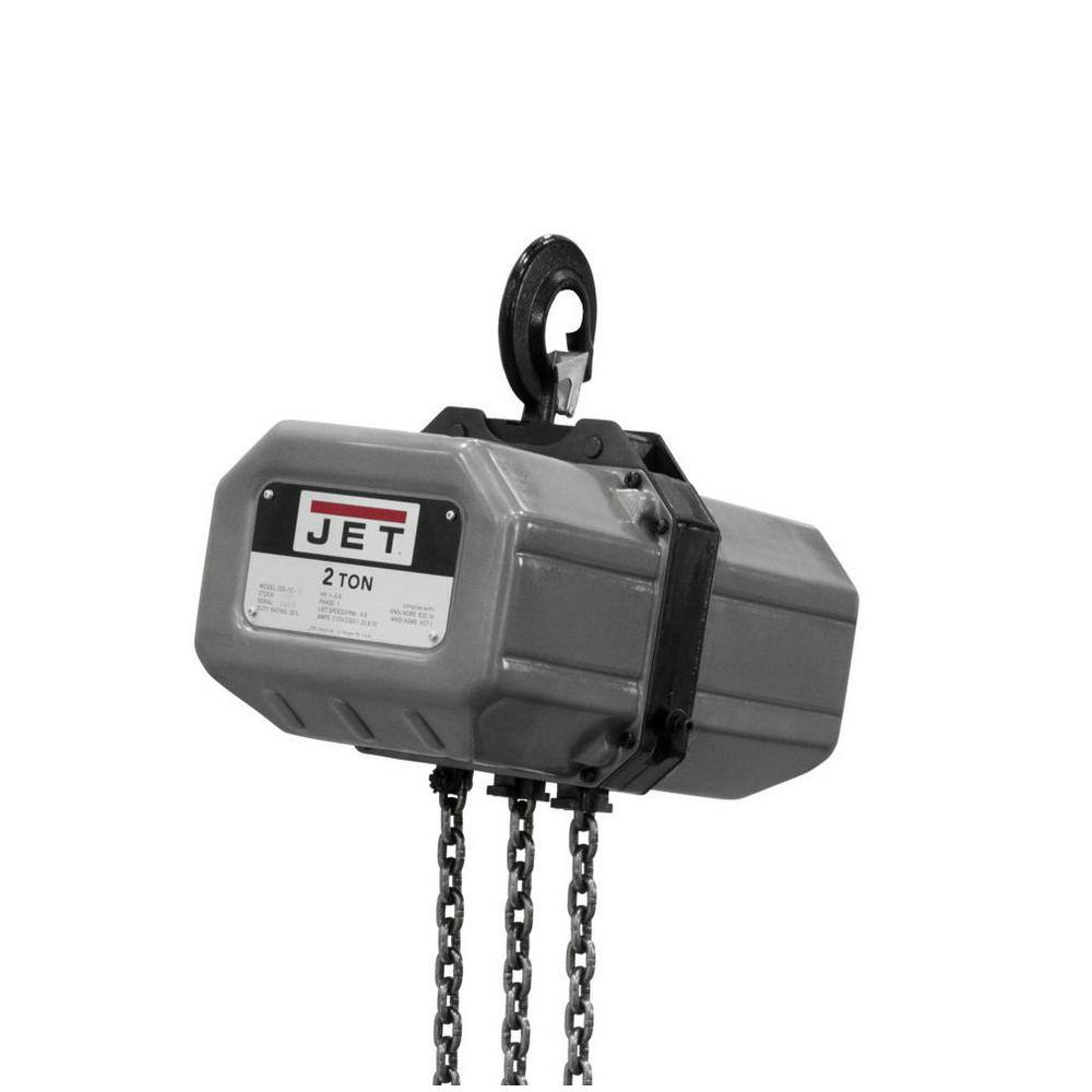 Jet 2-Ton Capacity 10 ft. Lift Electric Chain Hoist 1-Phase 115230-Volt 2SS-1C-10 211000