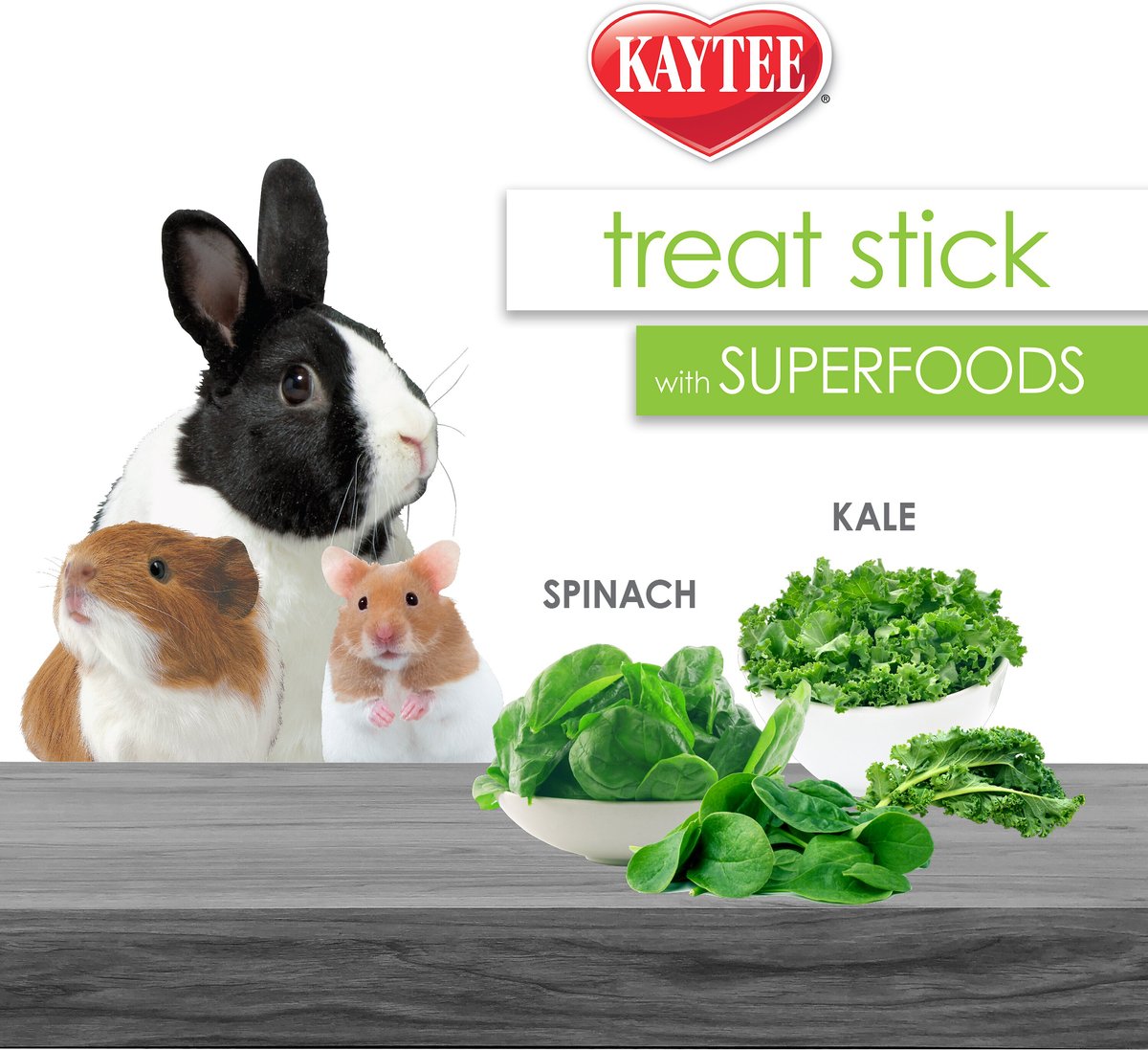 Kaytee Treat Stick with Superfoods Spinach and Kale Flavor Small Animal Treats， 5.5-oz bag