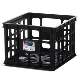 Sterilite Plastic Black Storage Box Milk Crate Containers Home (6 Pack) 16929006 6 x 16929006