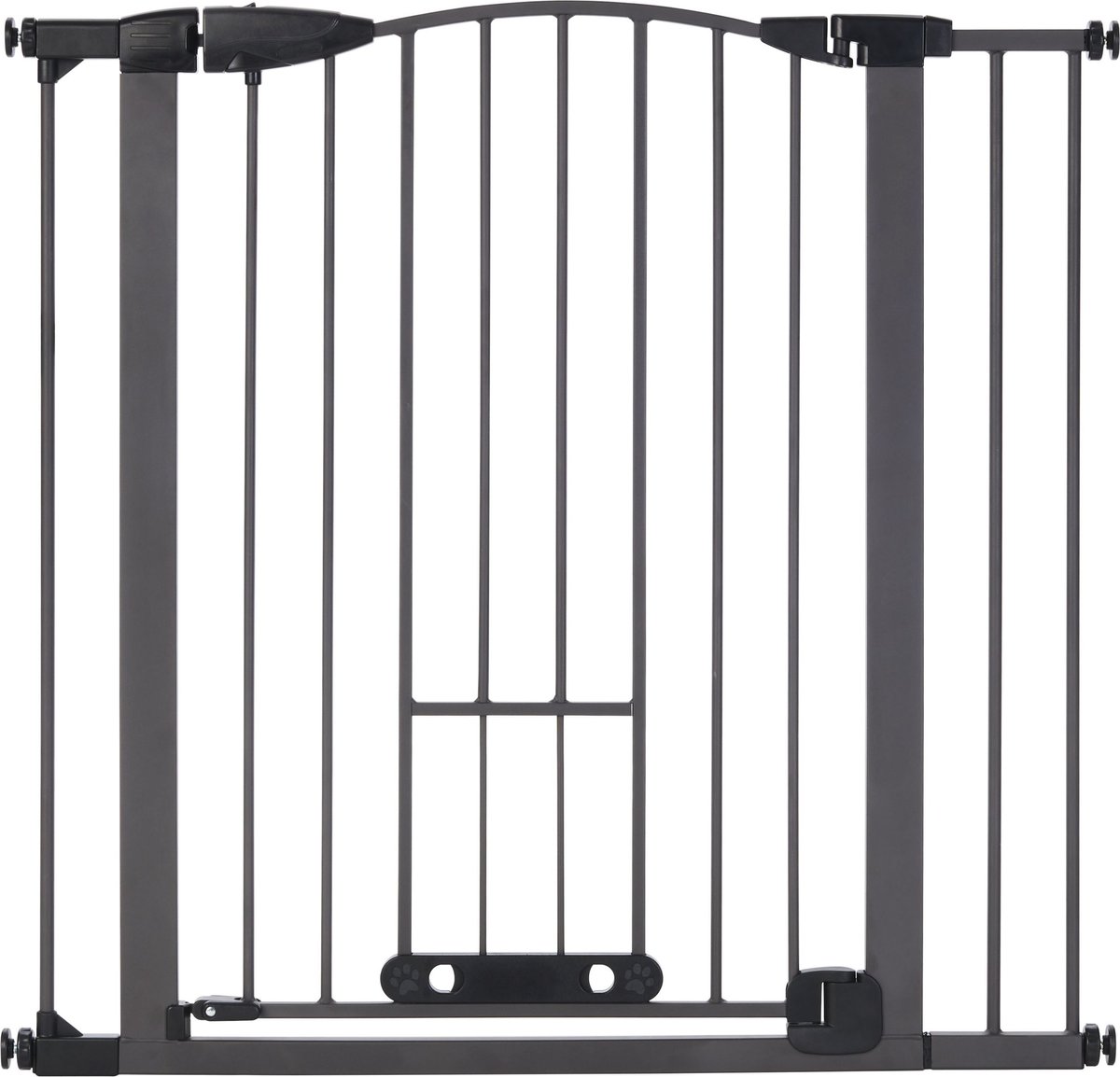 MyPet Tall Deco Easypass Cat and Dog Gate， Graphite