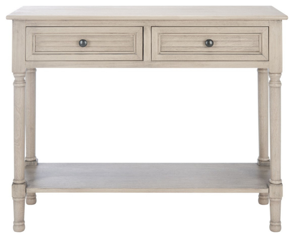 Piper 2 Drawer Console Table Greige   French Country   Console Tables   by AED Luxury Home Decor  Houzz