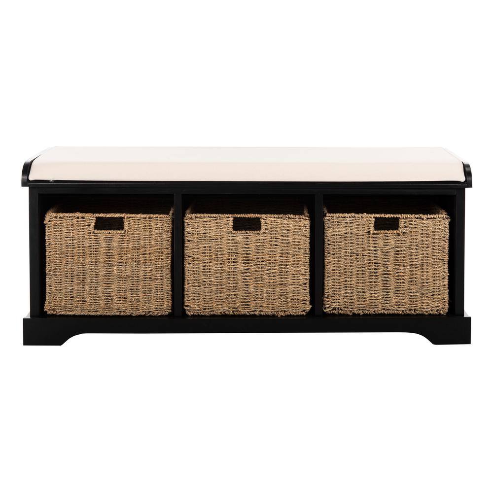 SAFAVIEH Lonan Black Storage Bench AMH5733E