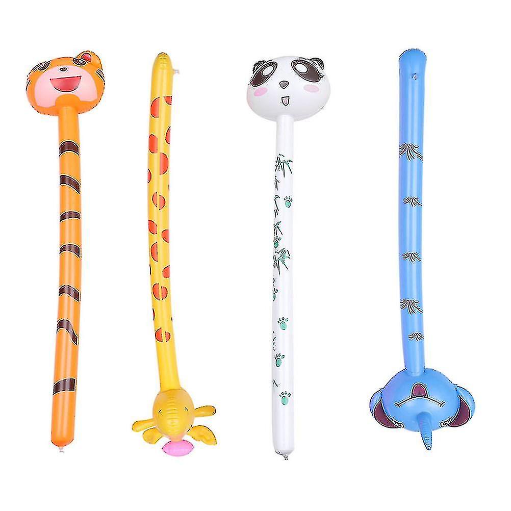 4pcs Inflatable Animal Stick Toys Creative Animal Balloons Kids Inflatable Toys