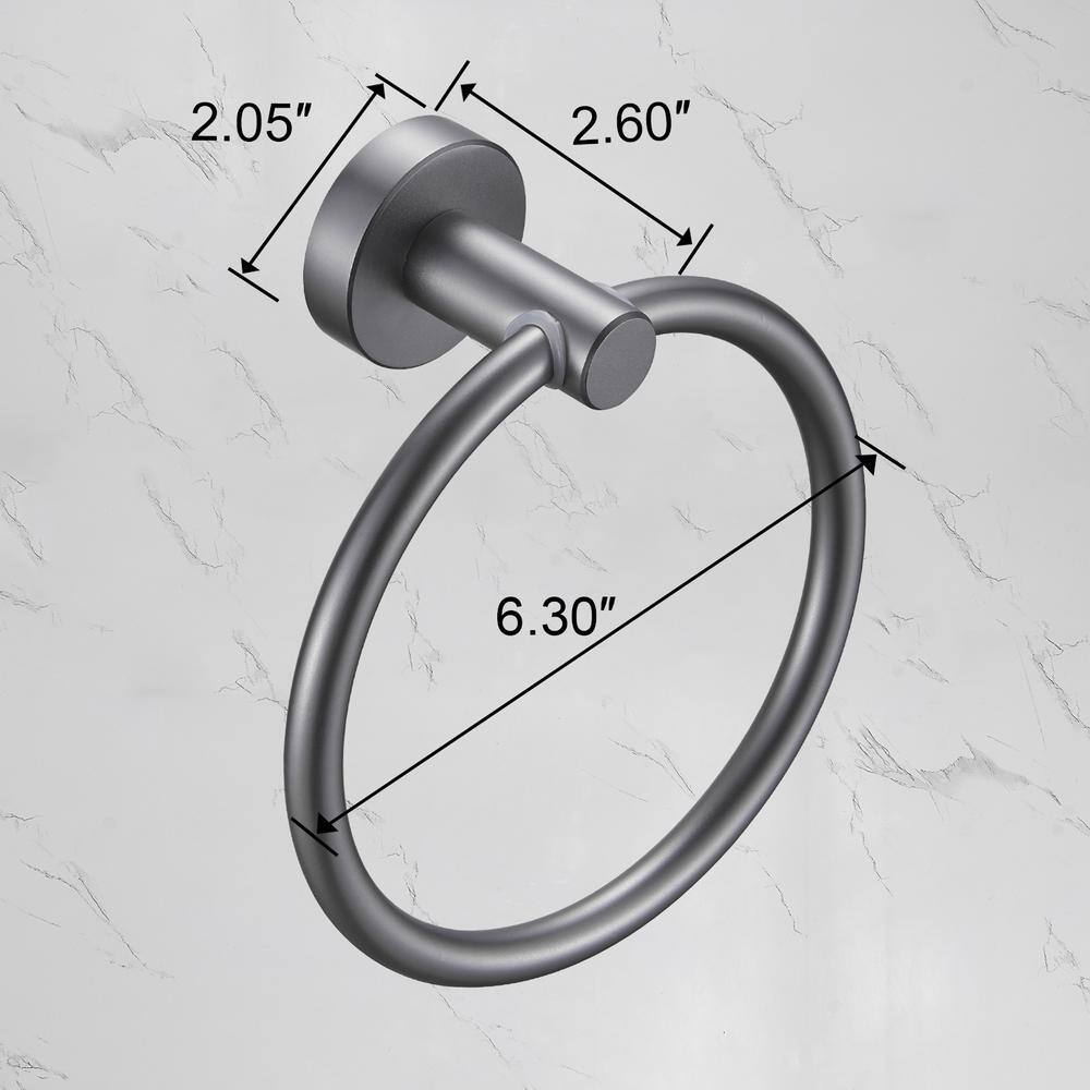 Heemli Simplicity Wall-Mounted Hand Towel Ring in Gray KCAM01GR