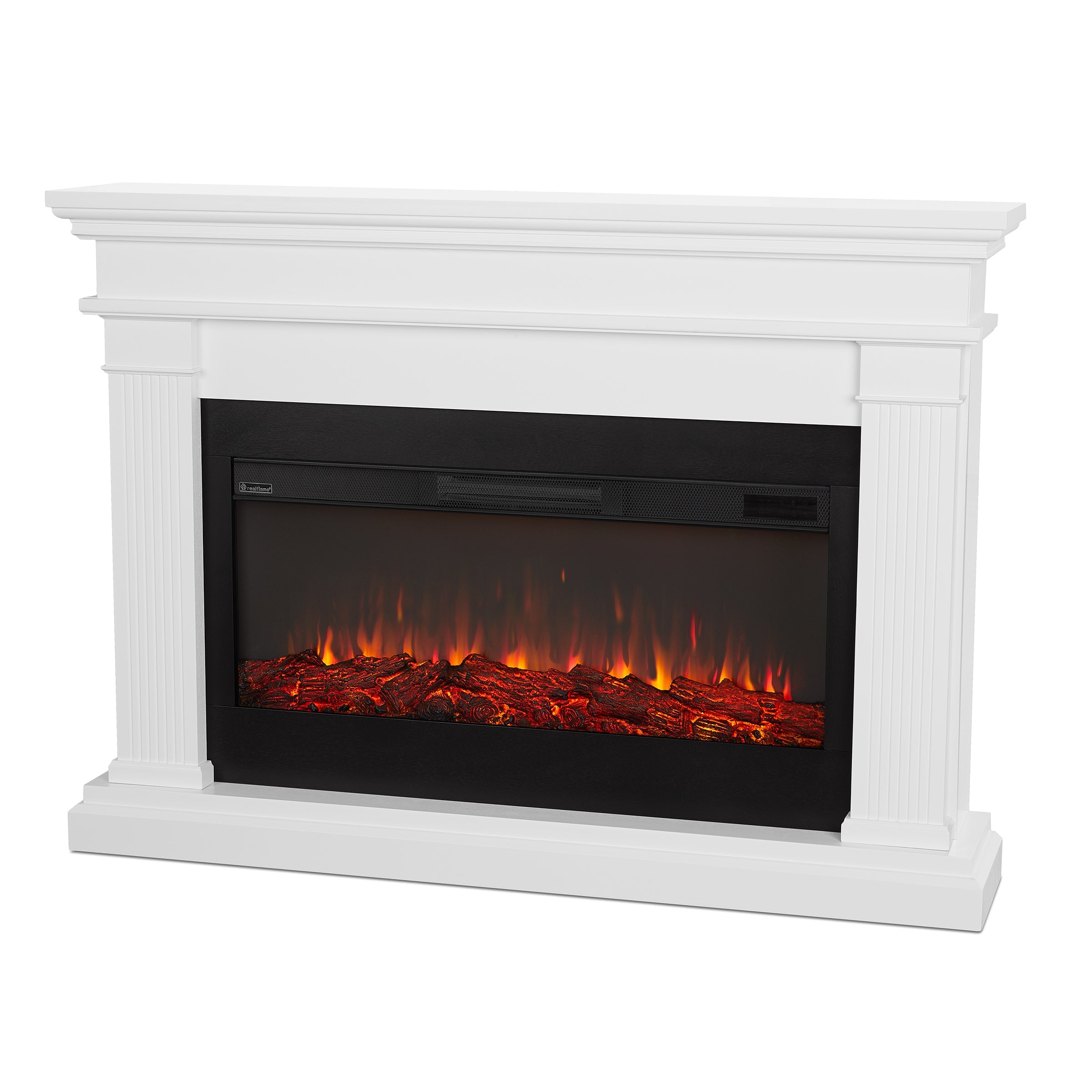 Real Flame Beau Amish Style Solid Wood Electric Fireplace in White