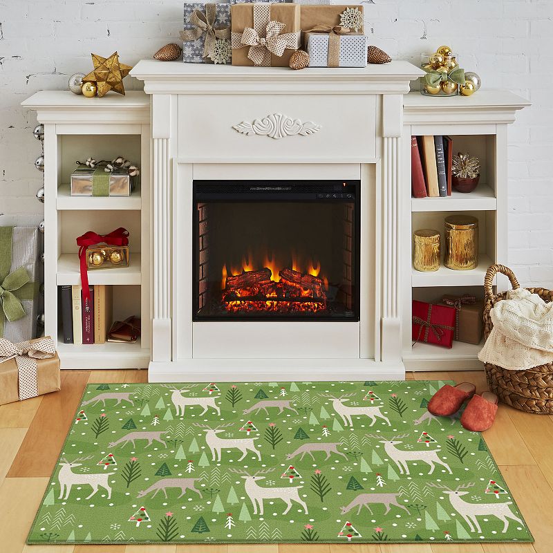 Mohawk® Home Prismatic Reindeer Flurries Green Rug