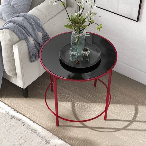 Furniture of America Llewellyn Contemporary Round 22-inch Side Table