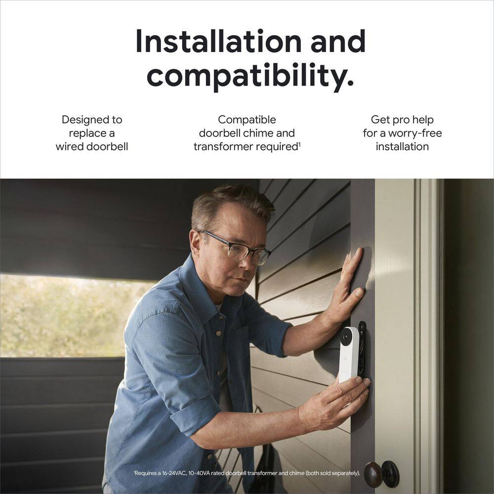 Google Nest Doorbell (Wired 2nd Gen) - Ash GA03696-US