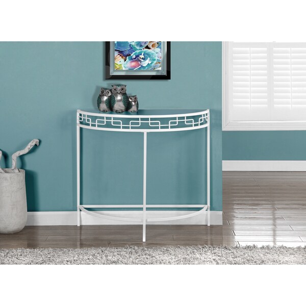 White Metal Hall Console Accent Table