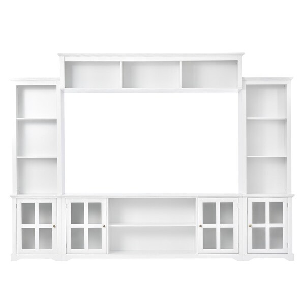 Modern TV Stand Entertainment Wall Unit with Bridge for TVs Up to 70